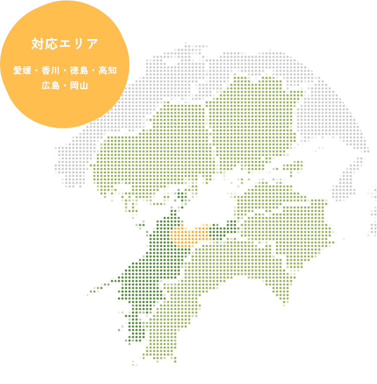 旭林造園の施工対応エリアマップです